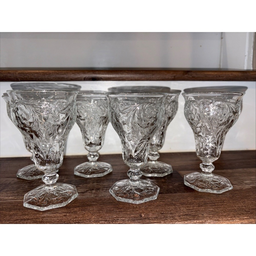 Set Of 6 McKee Crystal Rock Depression Glass Iced Tea Glasses